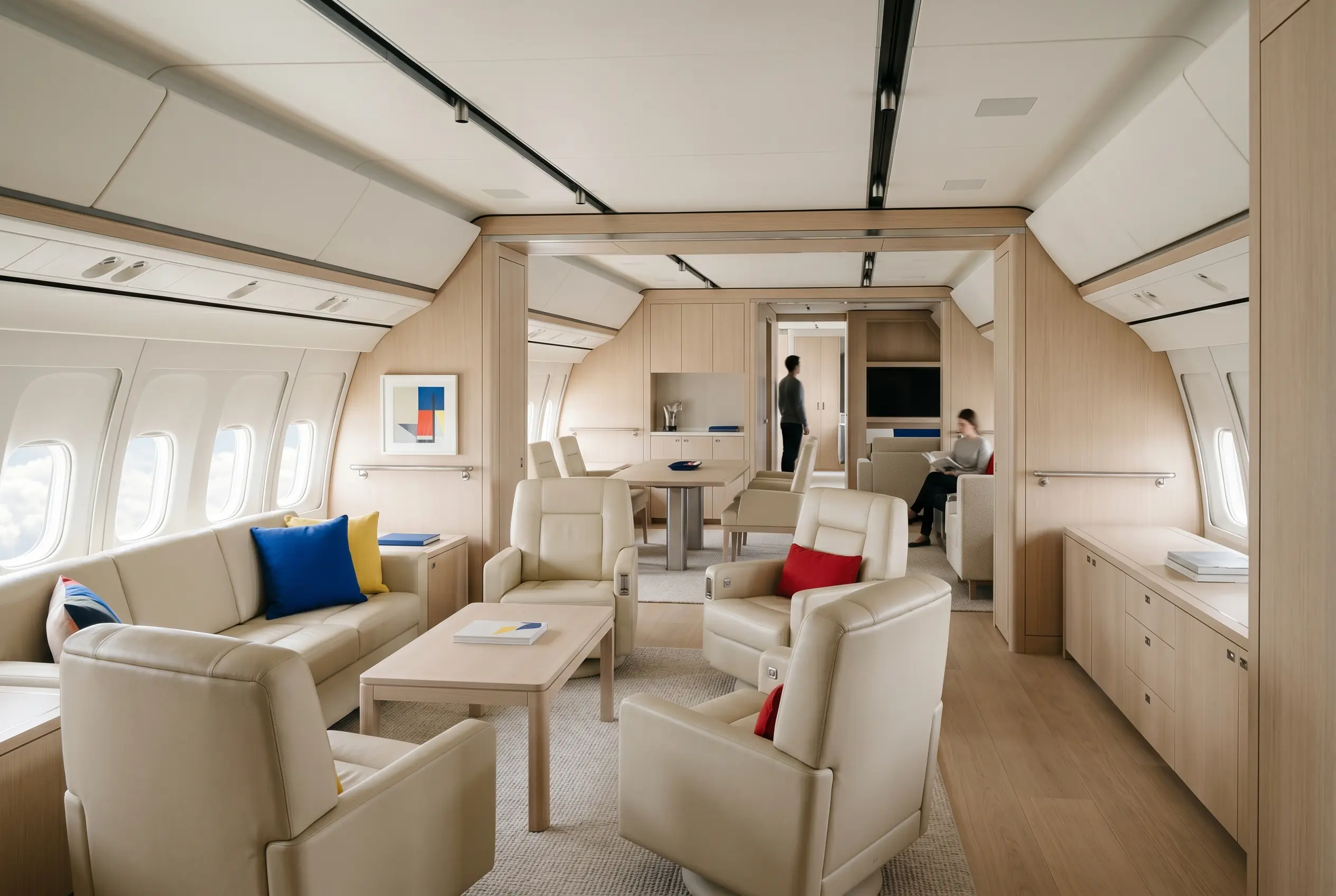 Boeing BBJ bespoke VIP cabin for a Miami to New York charter