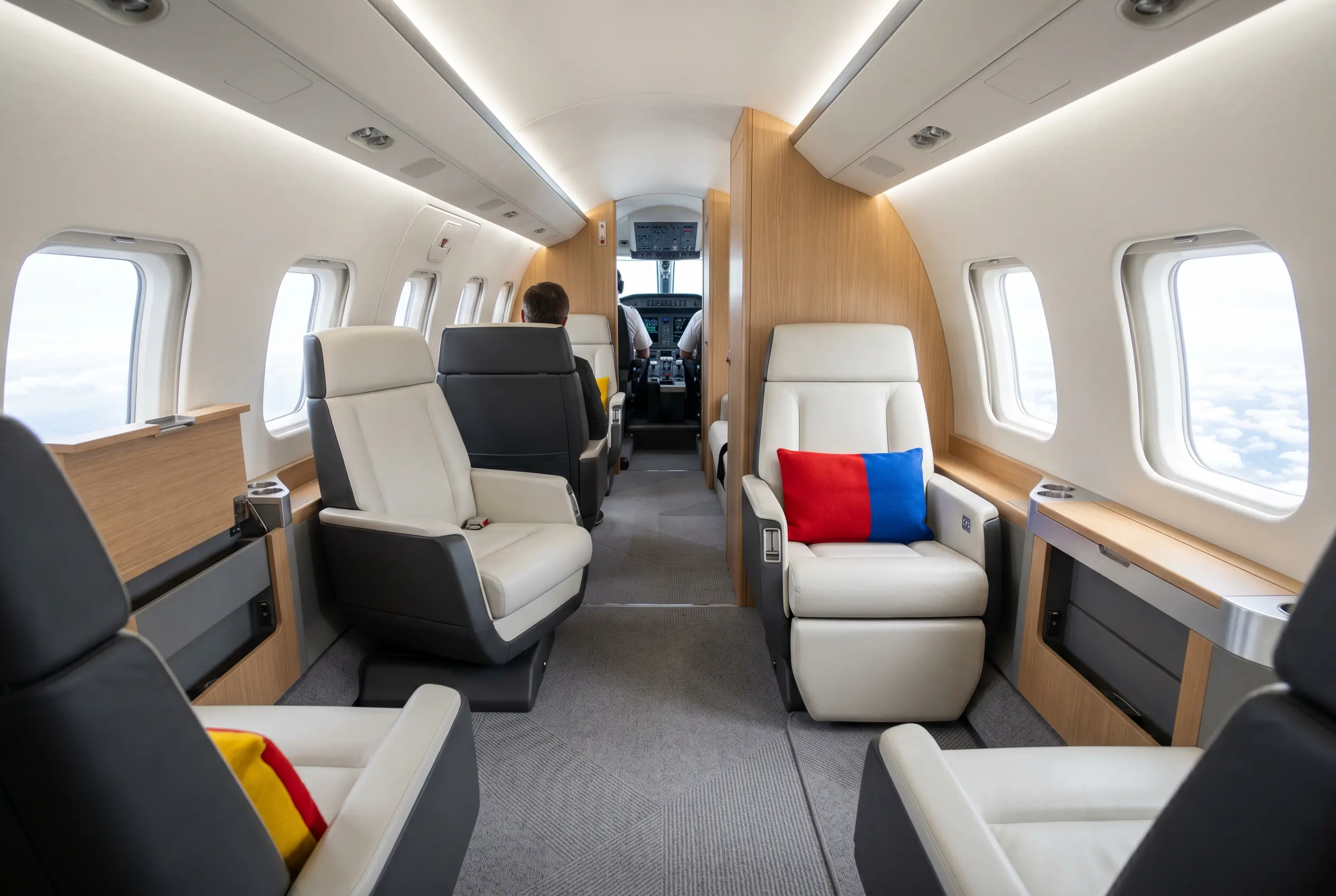 Private jet cabin booked with cryptocurrency for a Miami to New York flight