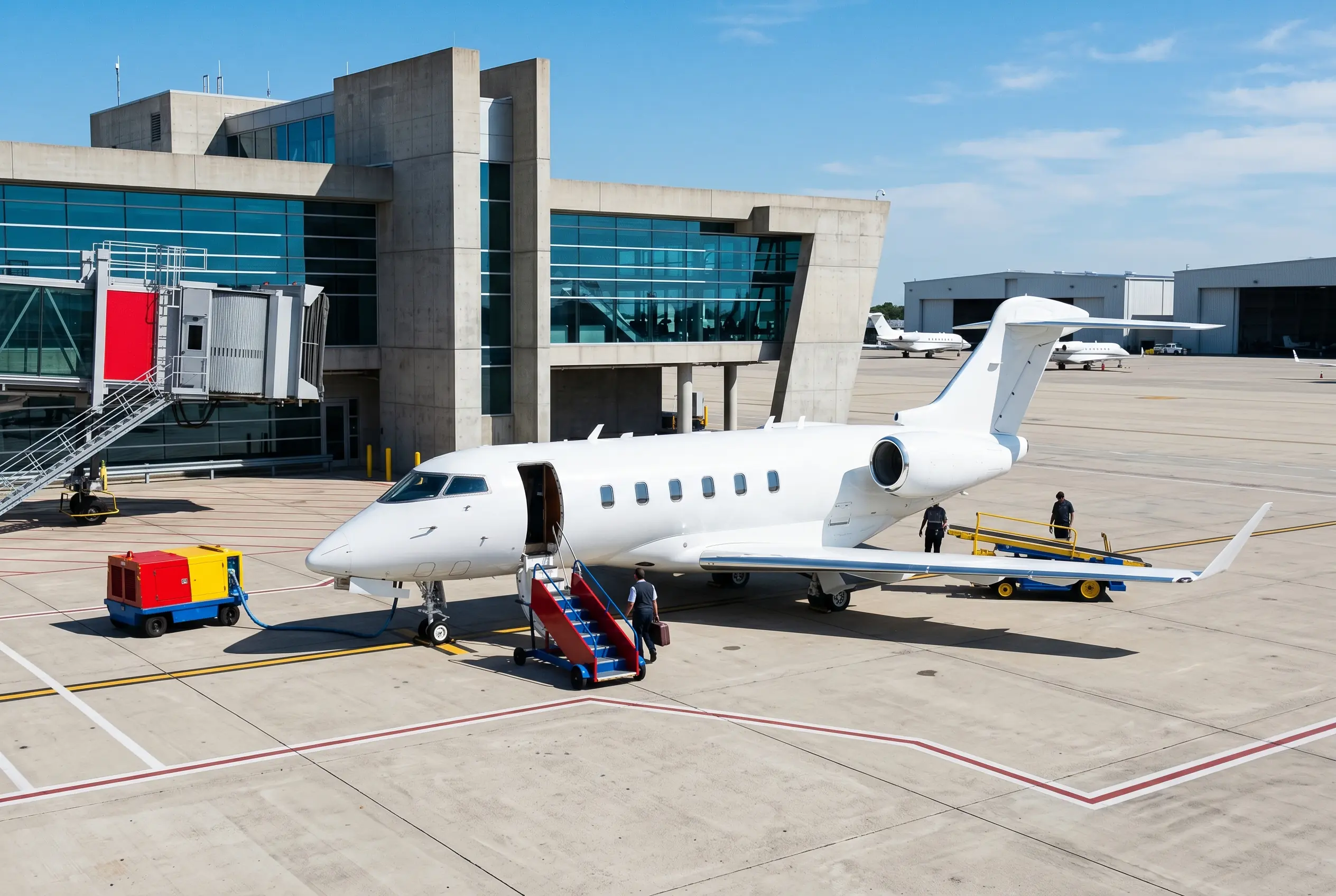 Bombardier Challenger 350 on a South Florida ramp before a Miami to New York flight