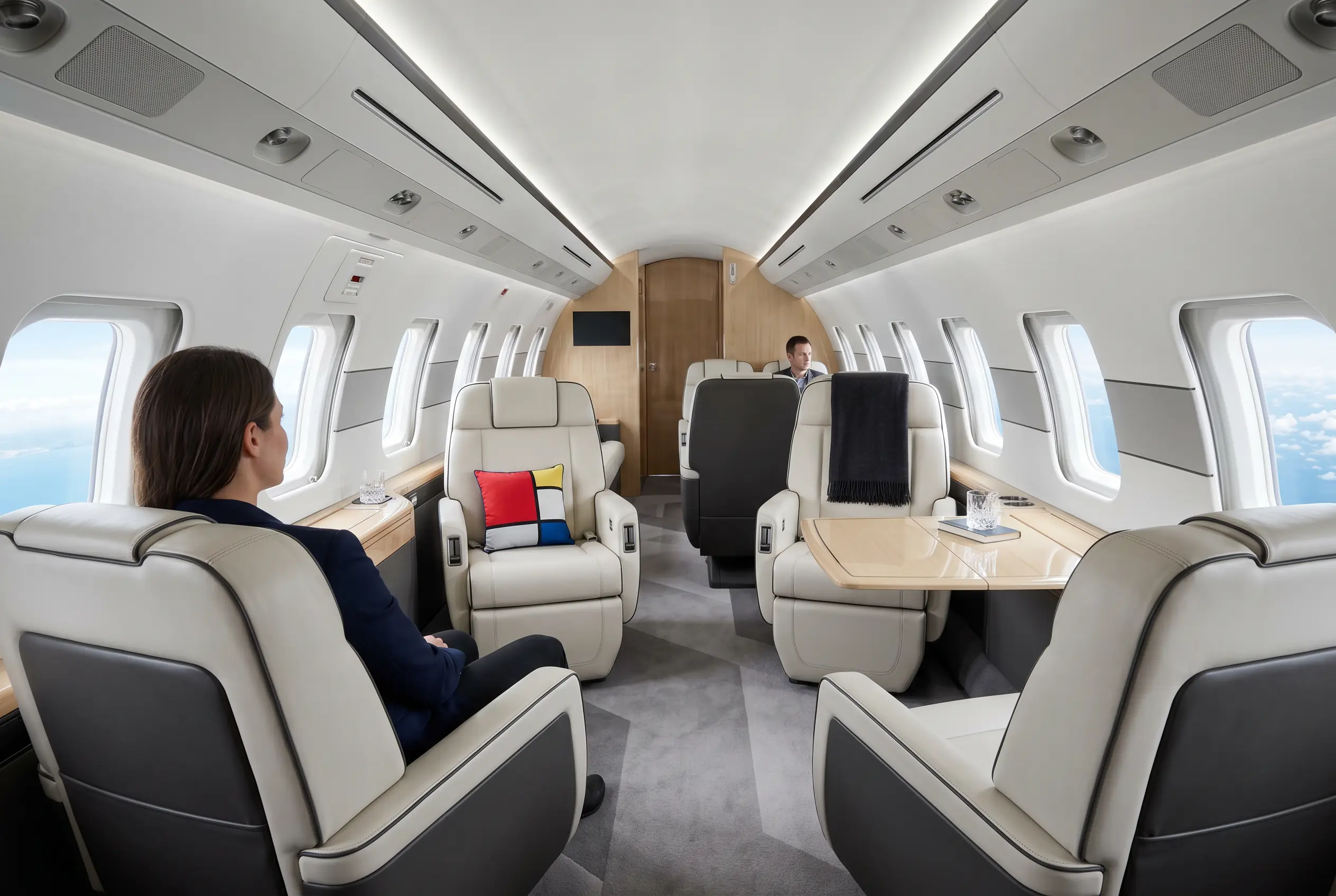 Bombardier Challenger 650 wide cabin for a Miami to New York charter