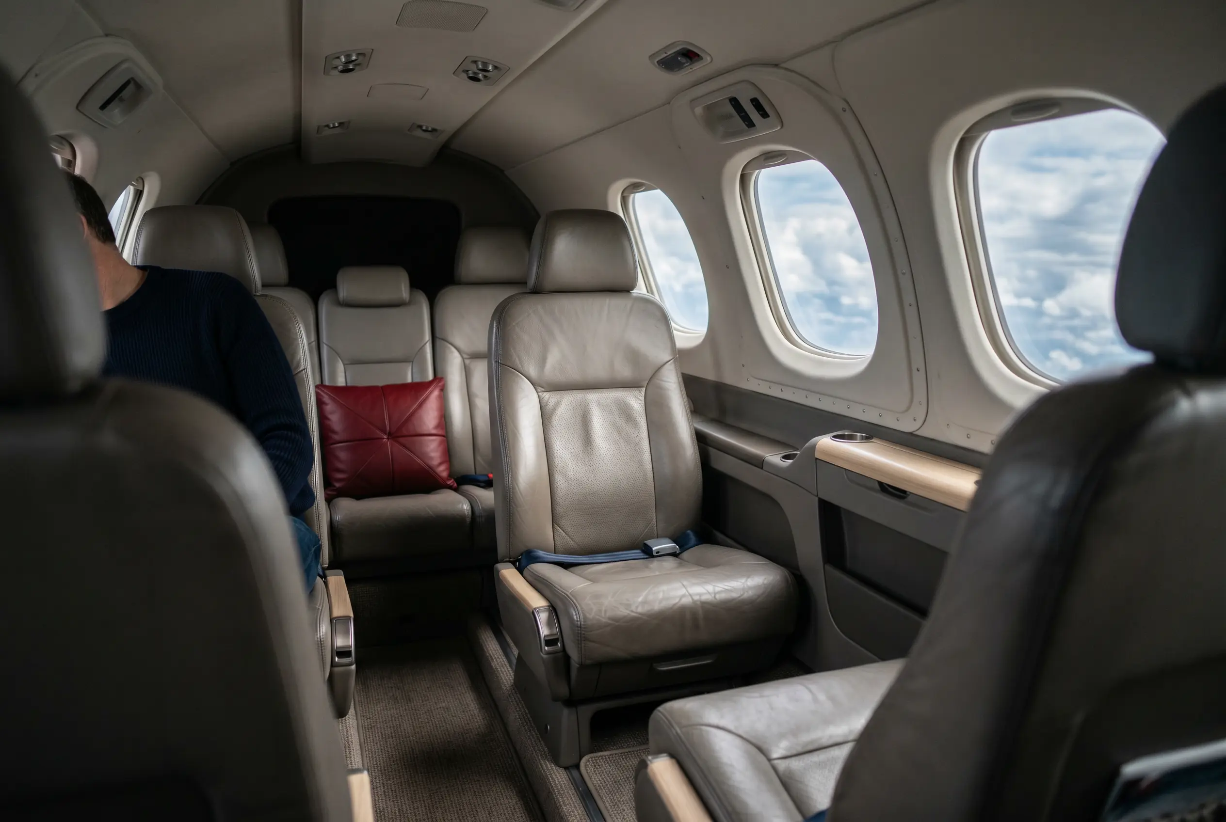 Cirrus Vision Jet G2+ cabin for a Miami to New York charter