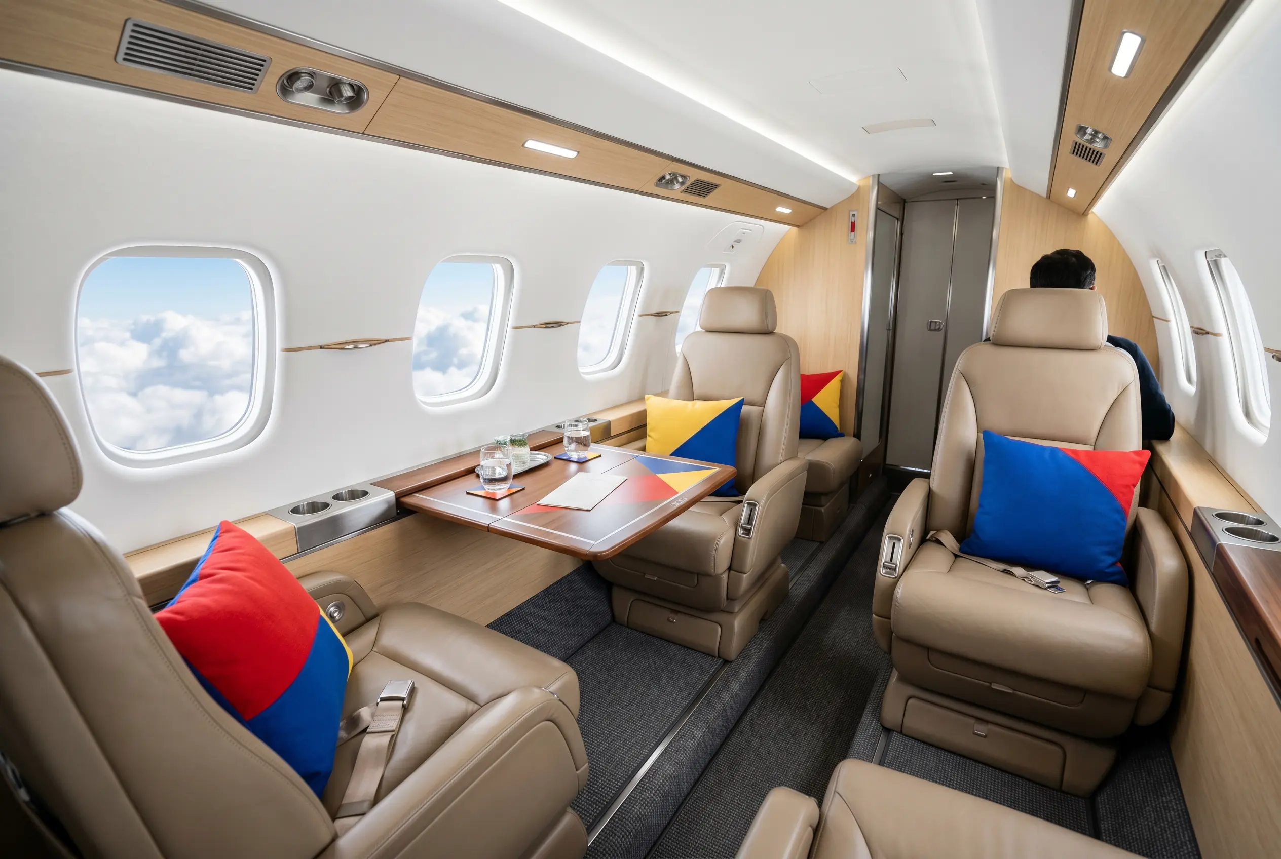 Cessna Citation CJ4 cabin in club seating for a Miami to New York charter