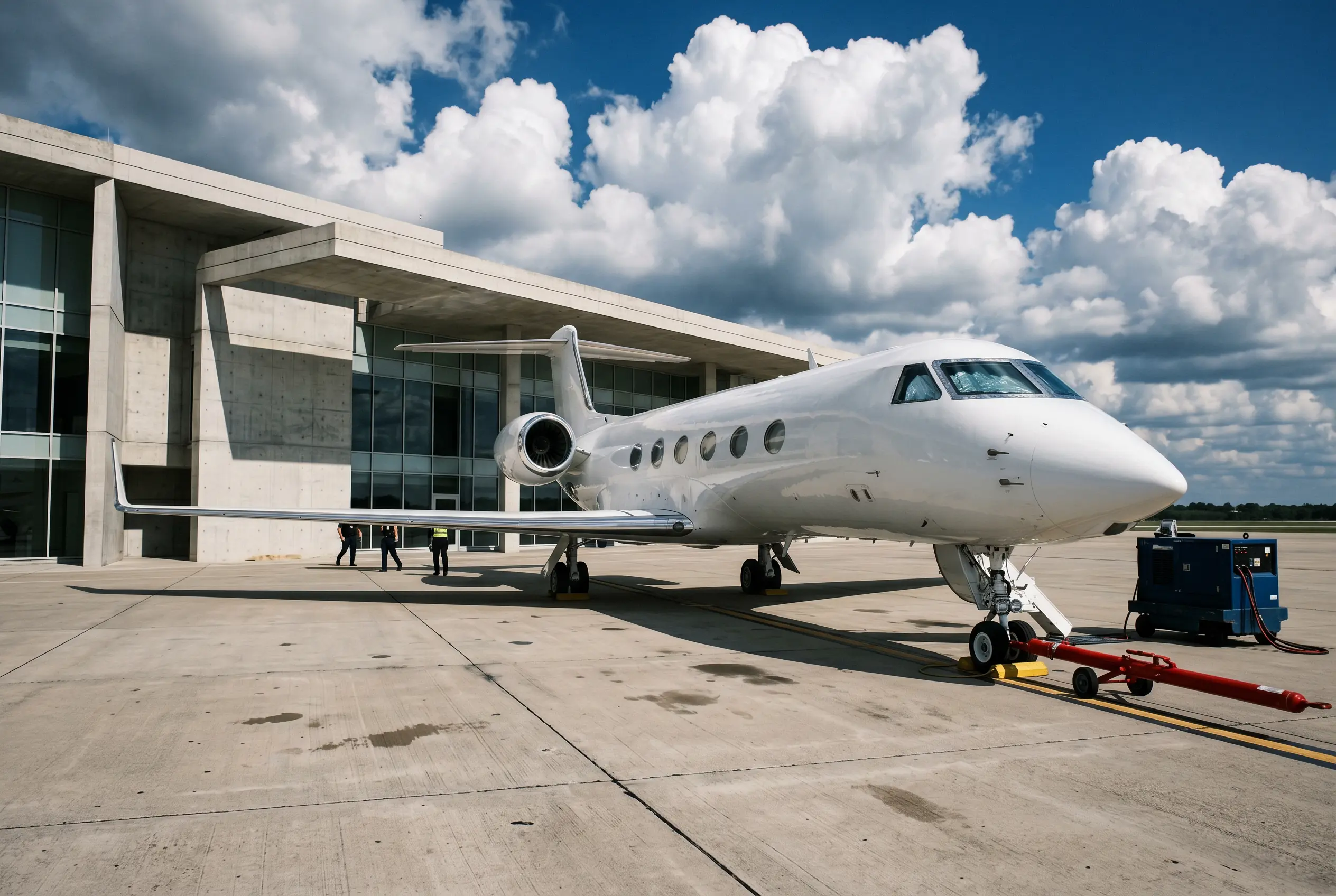 Concierge Services Private FBO lounge prepared for a Miami to New York charter departure