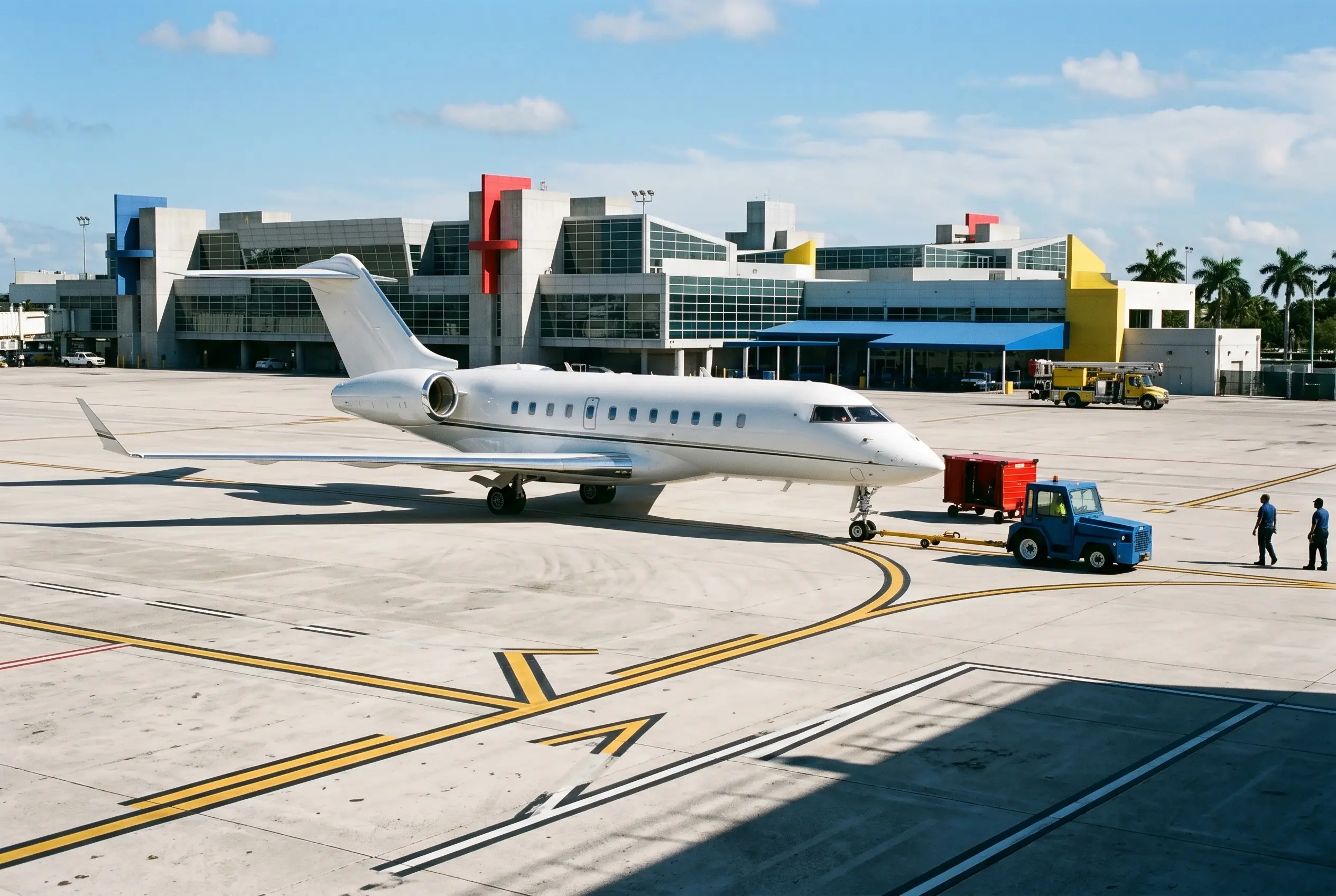 Empty Leg Flights Private jet repositioning on a South Florida ramp — Miami to New York empty leg