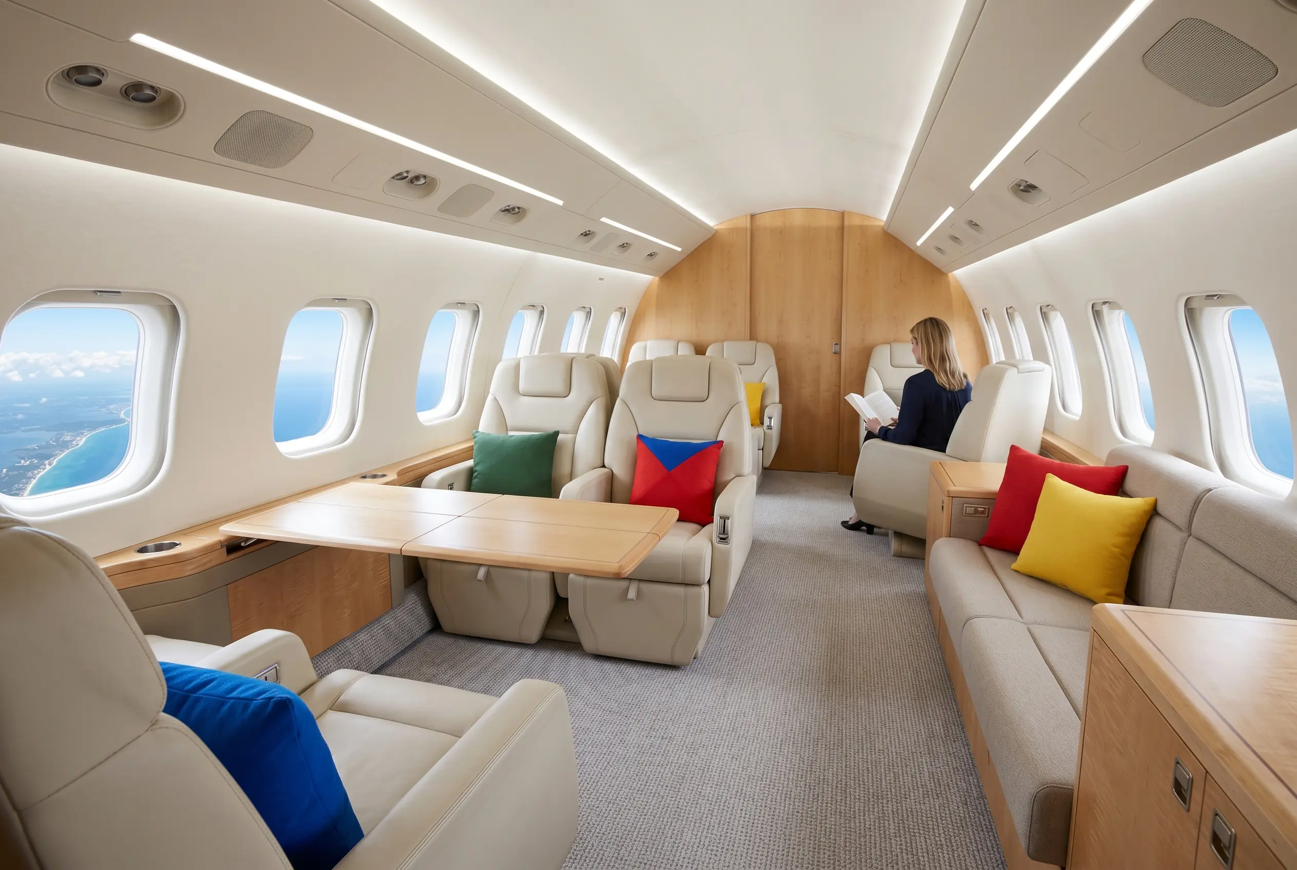 Dassault Falcon 2000LXS wide cabin for a Miami to New York charter
