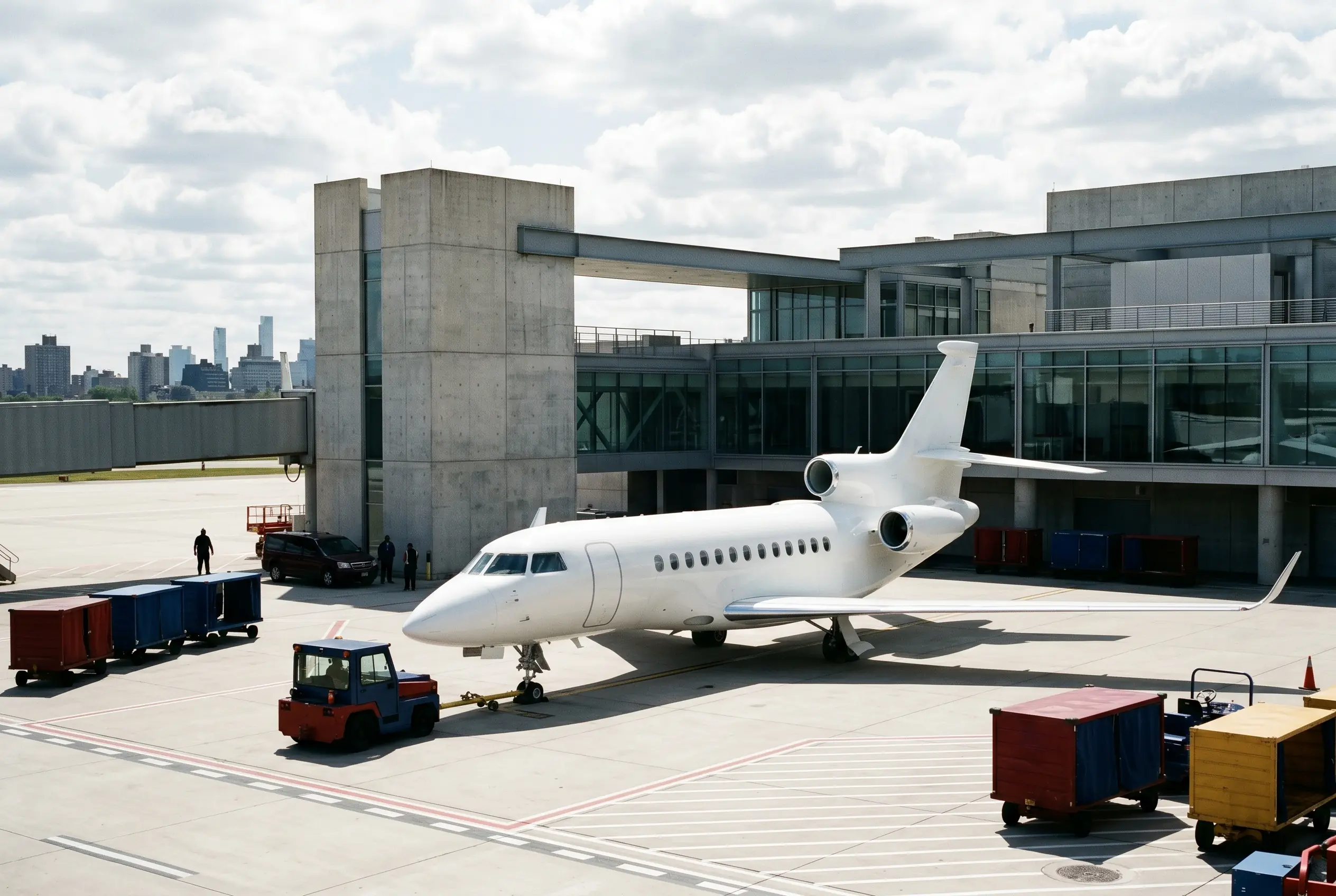 Dassault Falcon 8X on a South Florida ramp before a Miami to New York flight