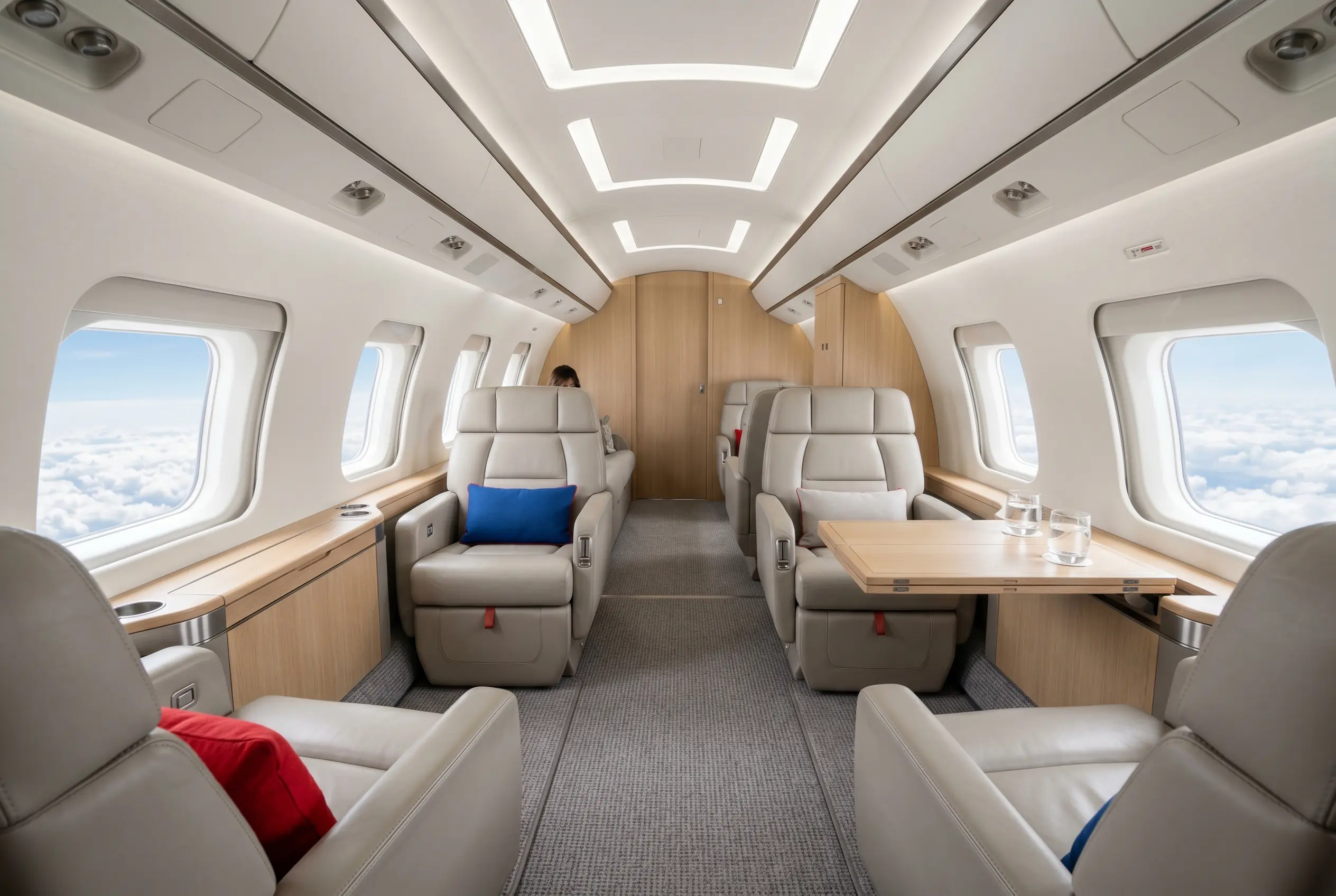 Bombardier Global 5000 wide cabin for a Miami to New York charter