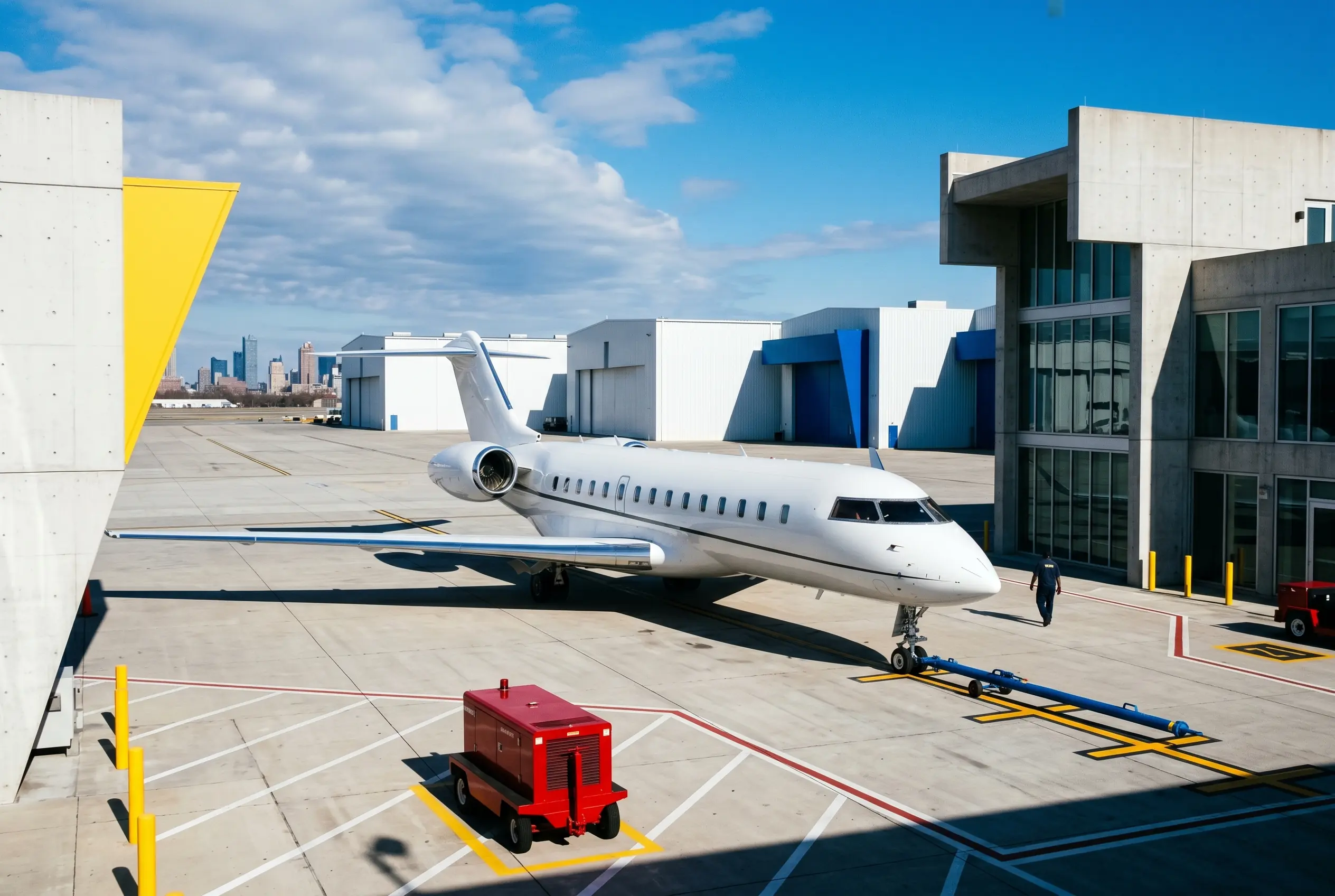 Bombardier Global 5500 on a South Florida ramp before a Miami to New York flight