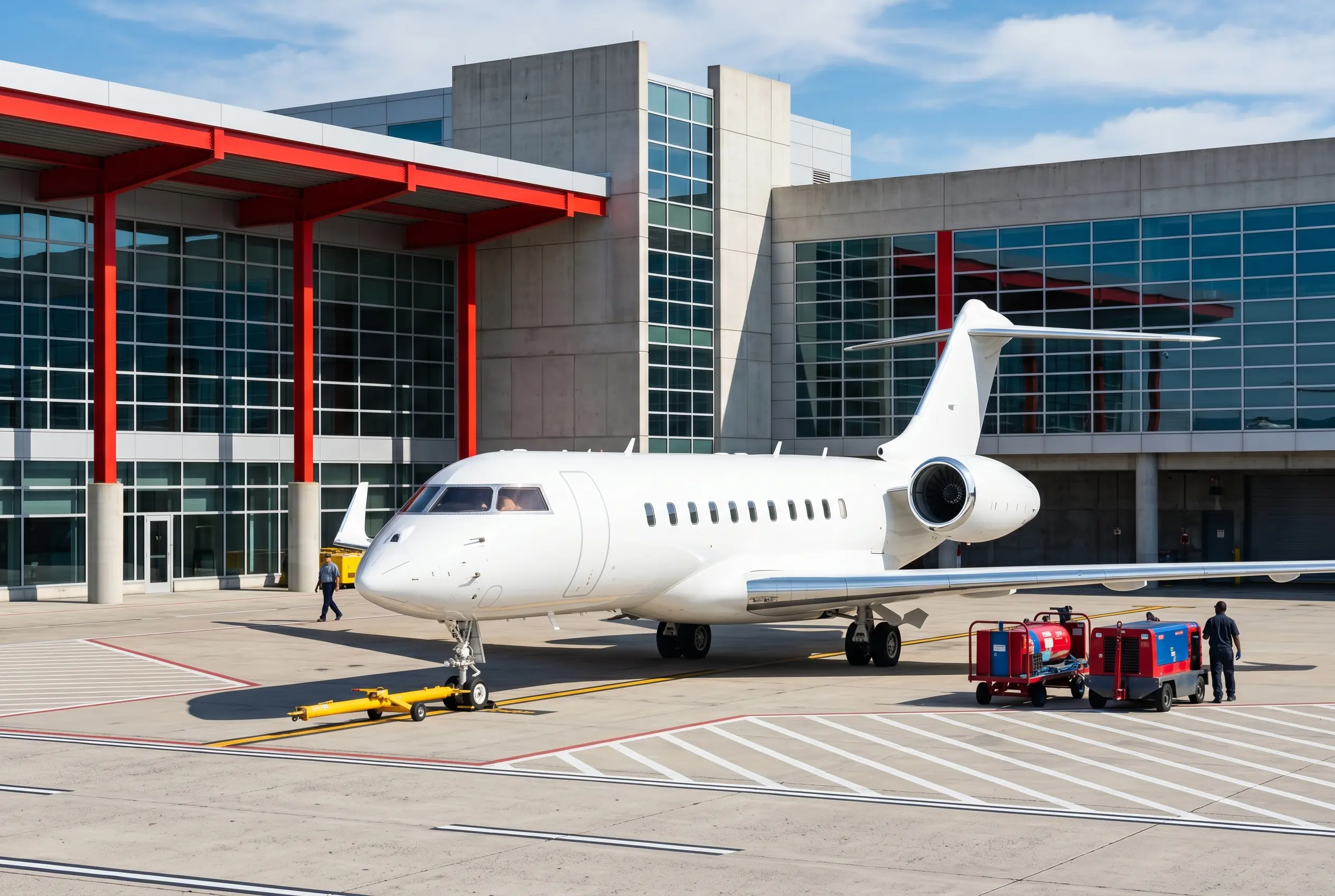 Bombardier Global 6500 on a South Florida ramp before a Miami to New York flight