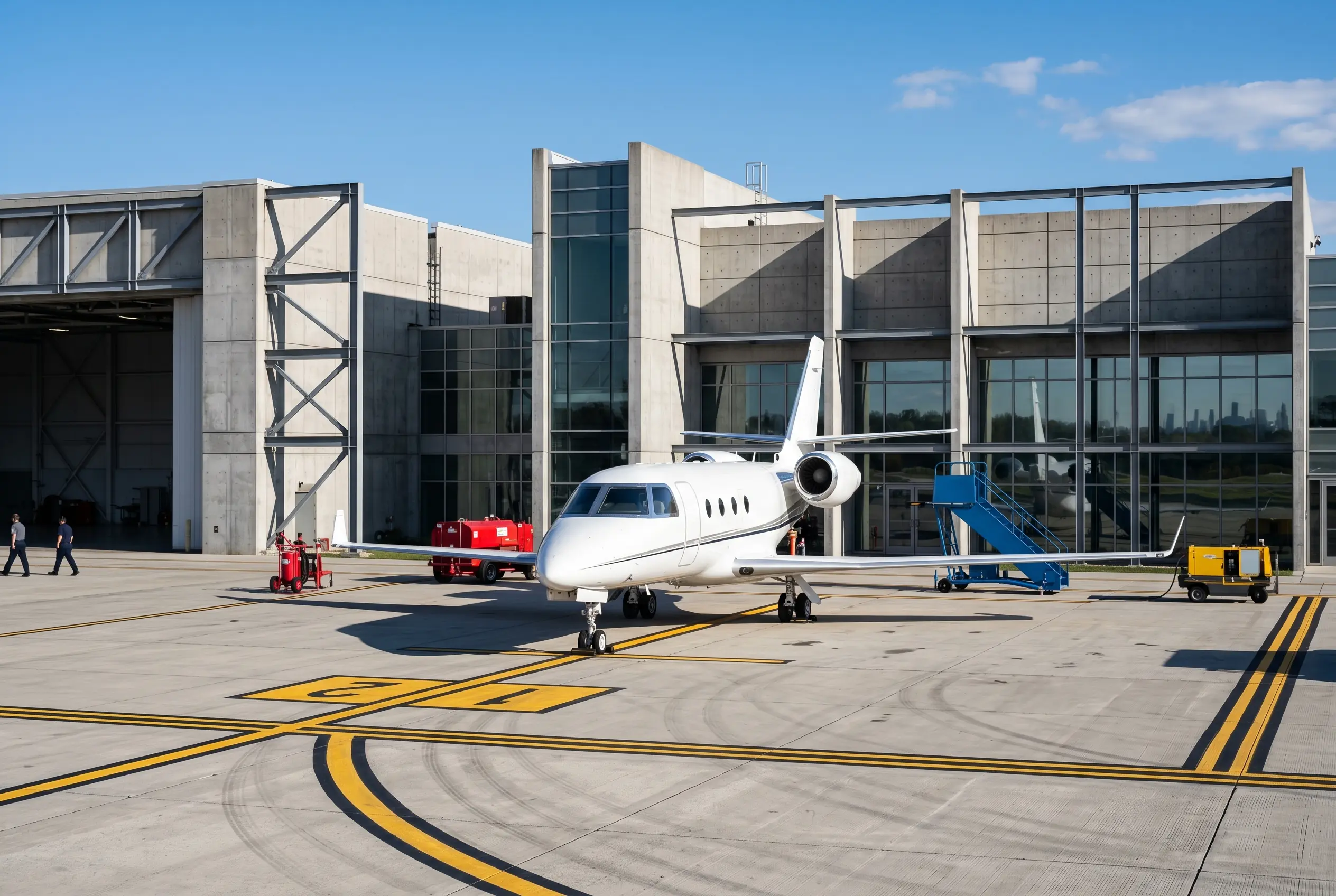 Gulfstream G150 on a South Florida ramp before a Miami to New York flight