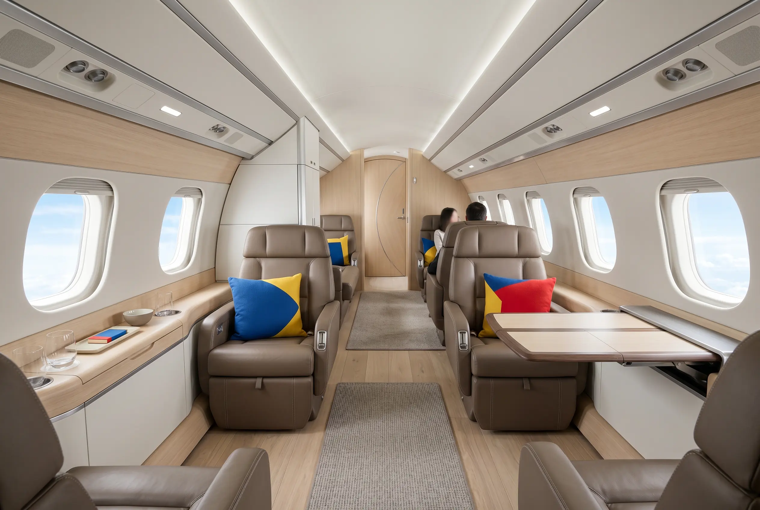 Embraer Legacy 500 flat-floor cabin for a Miami to New York charter