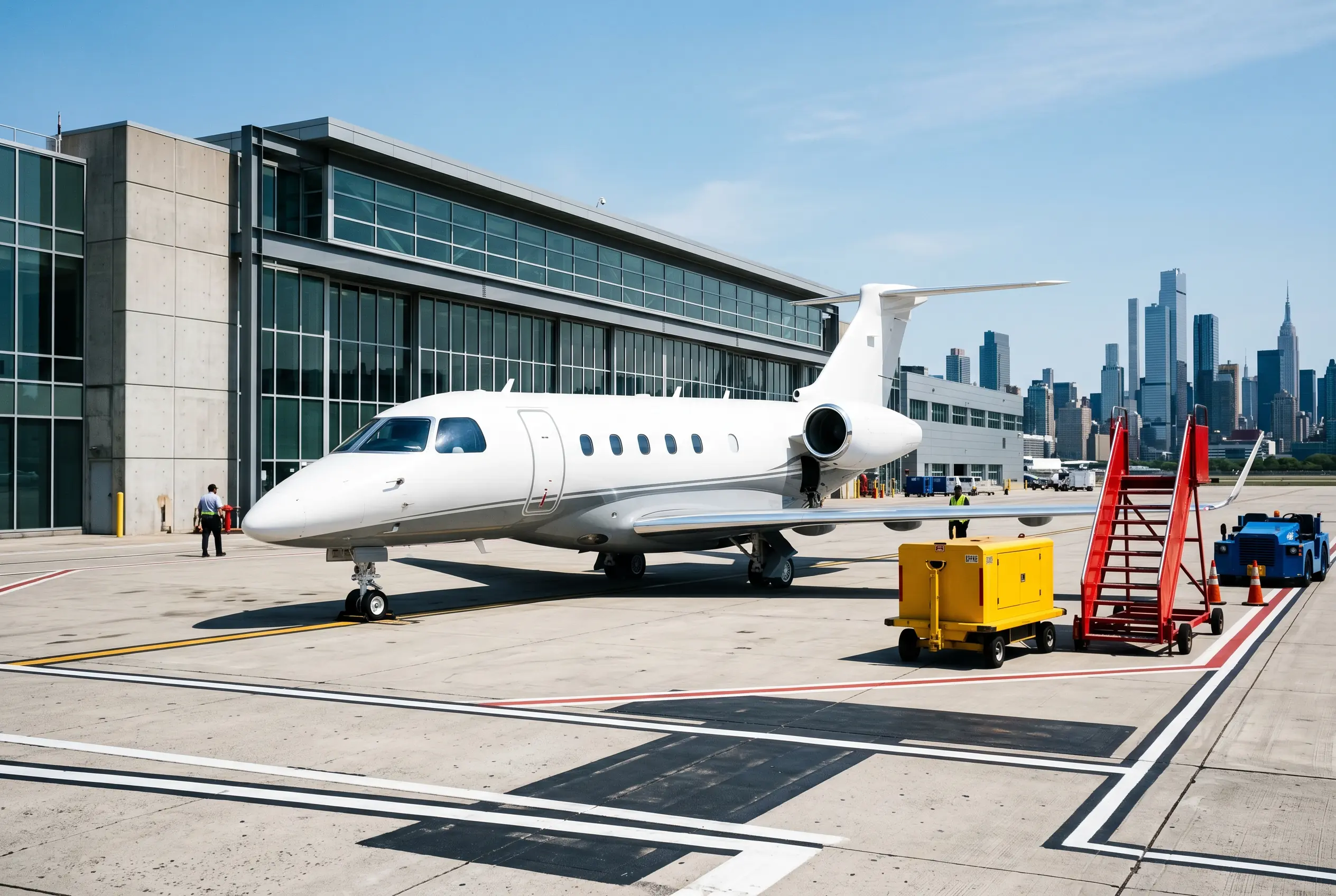 Embraer Legacy 500 on a South Florida ramp before a Miami to New York flight
