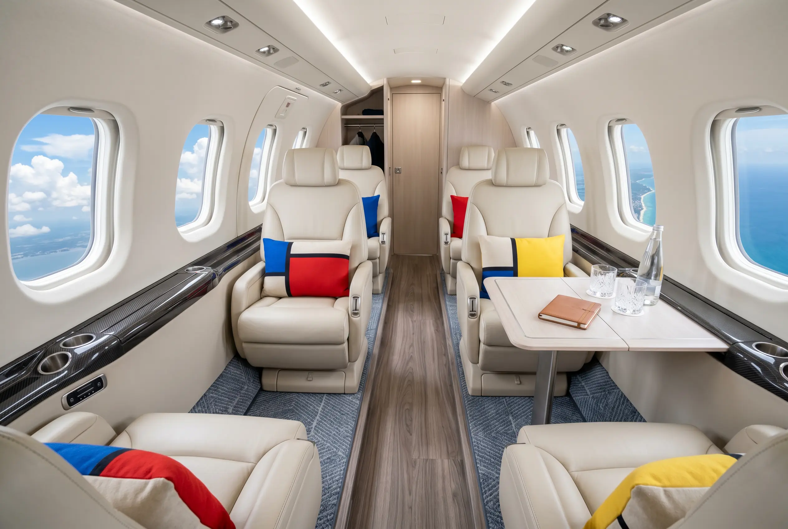 Pilatus PC-12 NGX cabin for a Miami to New York charter