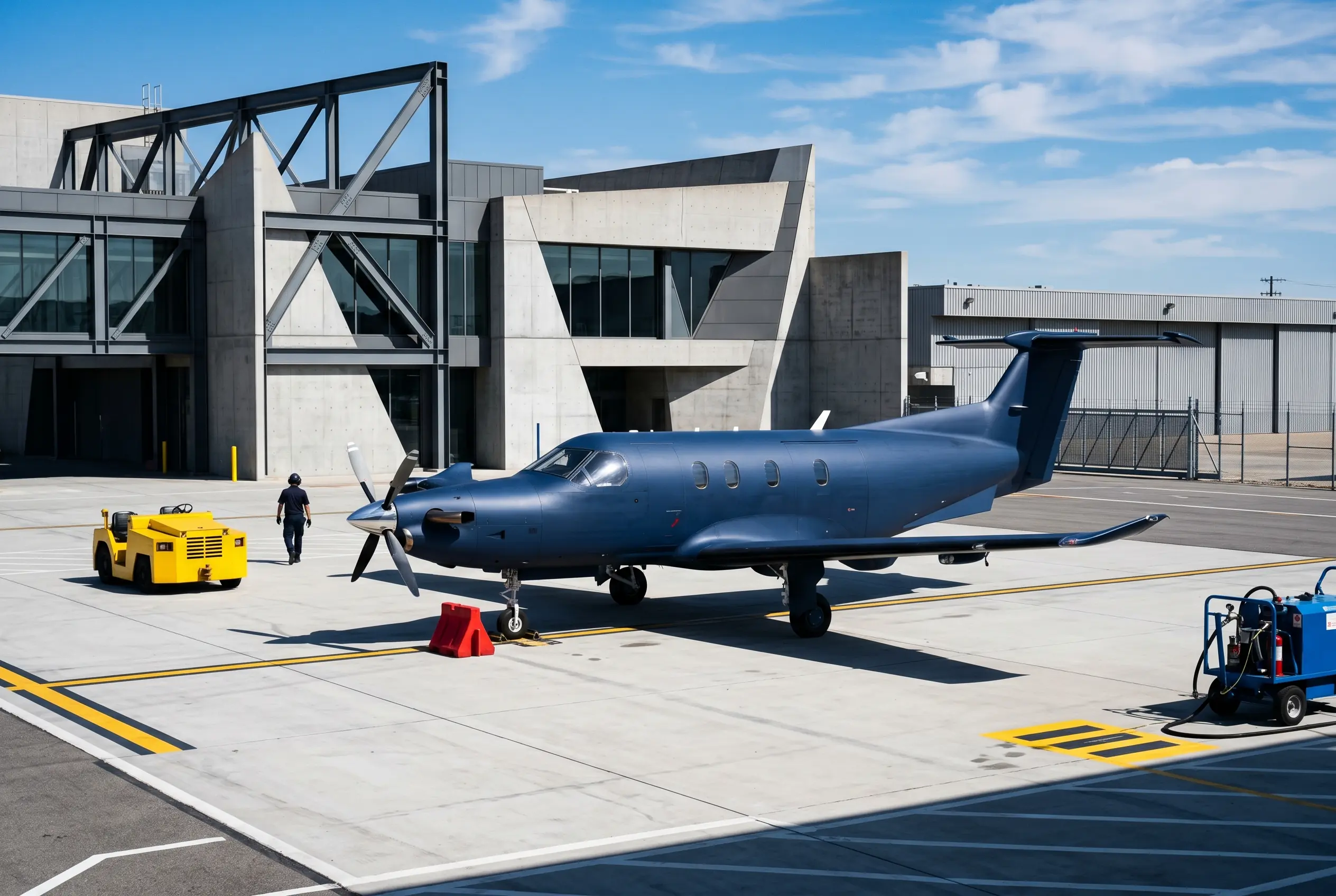 Pilatus PC-12 Pilatus PC-12 NGX on a South Florida ramp before a Miami to New York flight