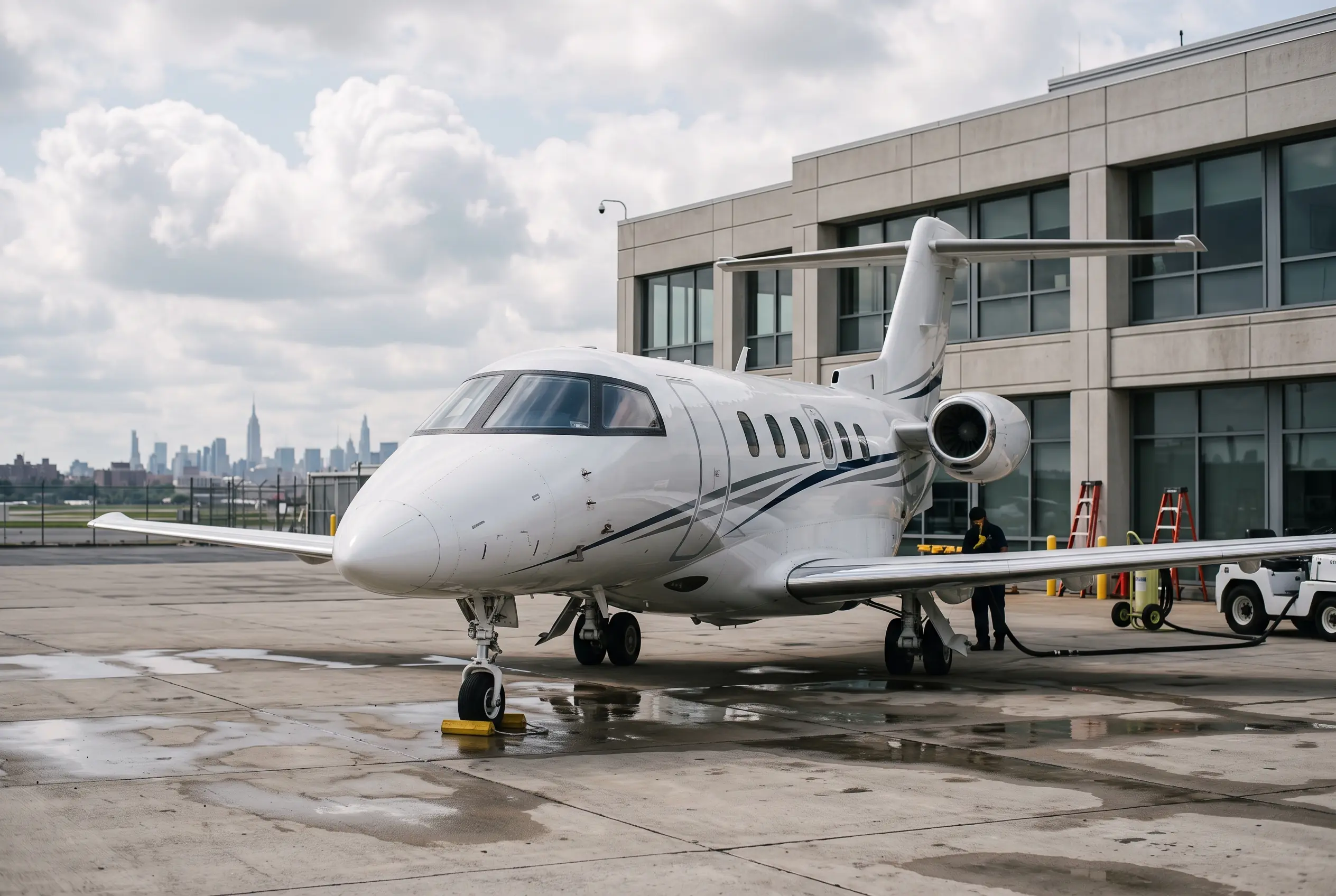 Pilatus PC-24 on a South Florida ramp before a Miami to New York flight