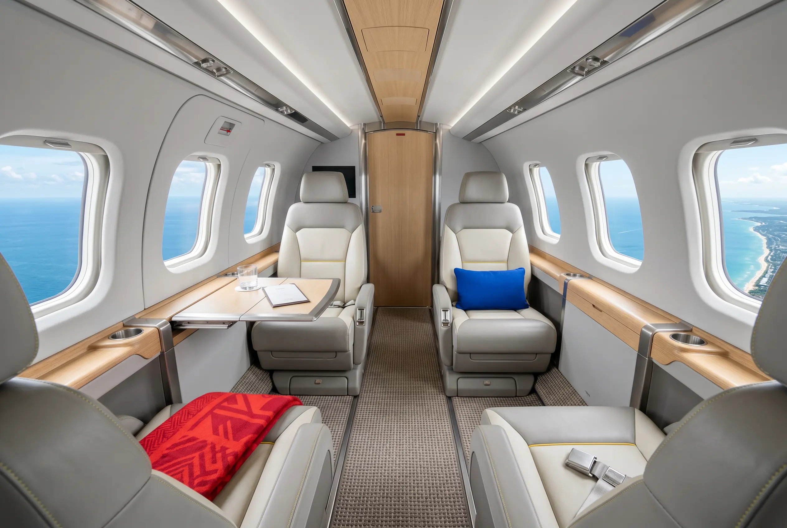 Daher TBM 960 cabin for a Miami to New York charter